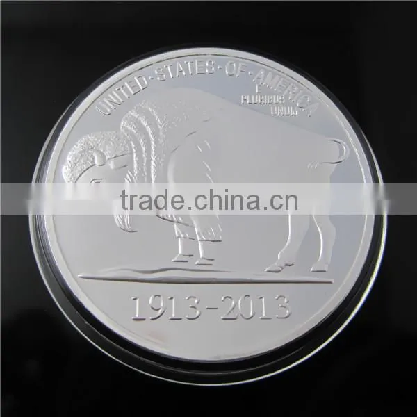 America Bufflo Souvenir Coin / Plated AG 999 Silver Coin / Indian Silver Coin Replica photo-2