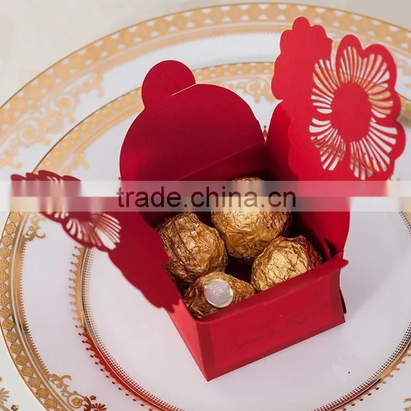 2015 Red Laser Cut Flower Chocolate Box photo-3