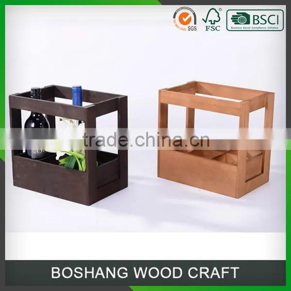 Wholesale 6 Bottles Wooden Box Wine Holder photo-2