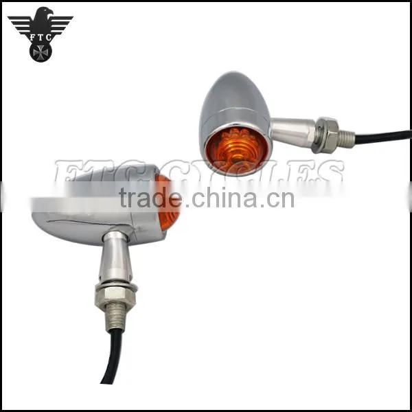 Chrome Vintage Bullet Turn Lights Motorcycle Indicator for Kawasaki photo-3
