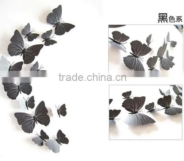 12Pcs 3D Butterfly Sticker Art Design Decal Wall Home Decor Room Decoration photo-3