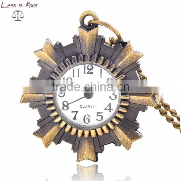 Hot Selling Lovely Antique Display Case Luxury Women Alloy Pocket Watch