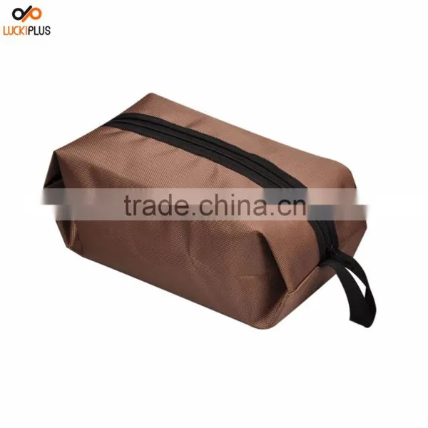 Luckiplus Portable Waterproof Nylon Travel Shoe Bags Brown