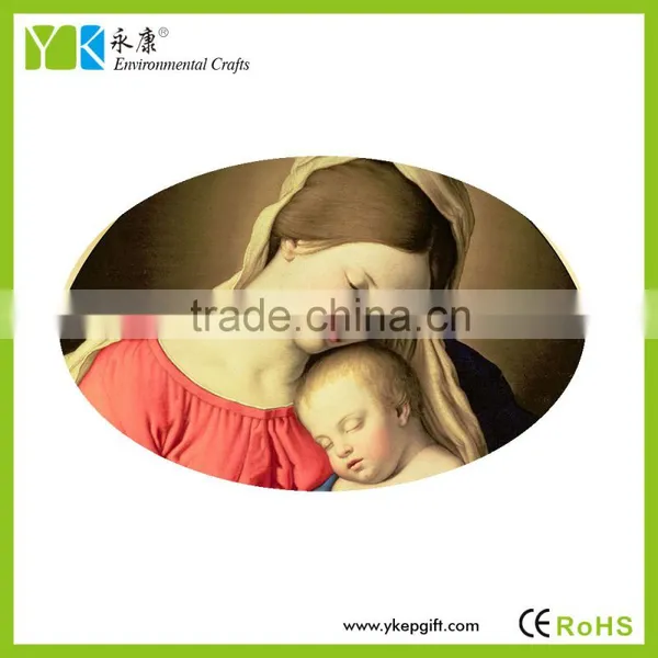 Religious Catholic Christian Blessed Virgin Mary and Baby Jesus Plate Activated Carbon Carving Craft photo-4