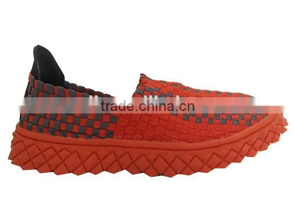 Comfort fashion woven elastic upper sport shoes knit upper