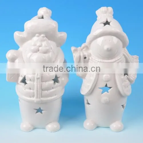 Decorative White Porcelain Lighted Santa Claus Outdoor Christmas Decorations With Led Light photo-3