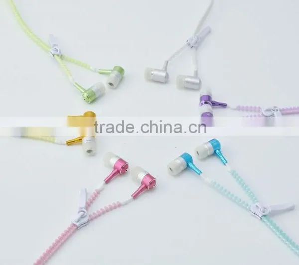 Earphones Zip Zipper Style , With Built in MIC Hands Free Tangle Free photo-5
