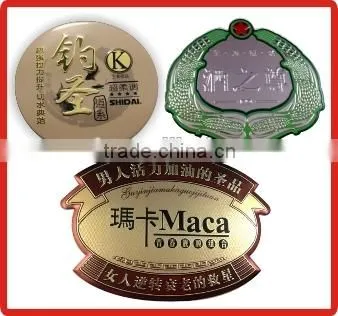 new design Customized metal aluminum wine brand label with UV protective layer