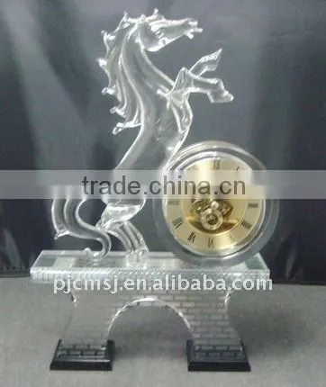 Glorious Crystal Horse Clock for Home Decoration