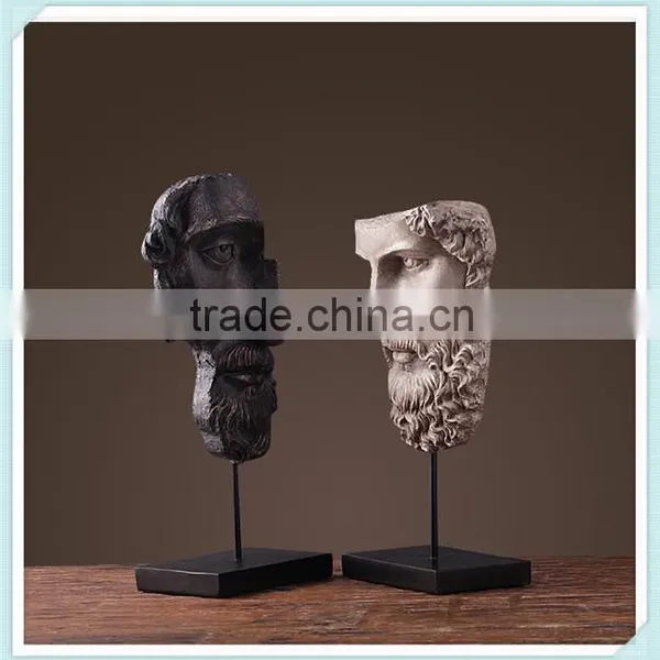 Resin Abstract Character Sculpture Abstract Indoor Head Figurine for Home Decoration photo-3