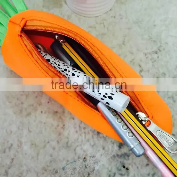 School Supply Creative Carrot Design Pen Bag 3D Pencil Bag for Kids photo-3