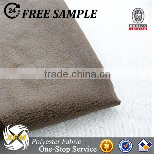 Polyester Bronzed Faux Suede Leather Fabric for Upholstery photo-3