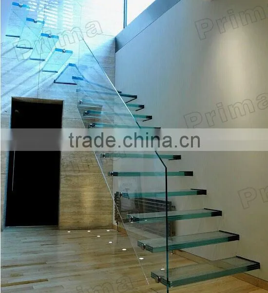 Prefabricated Wood Stairway, Staircase Stringer, Inside Glass Stairs photo-5