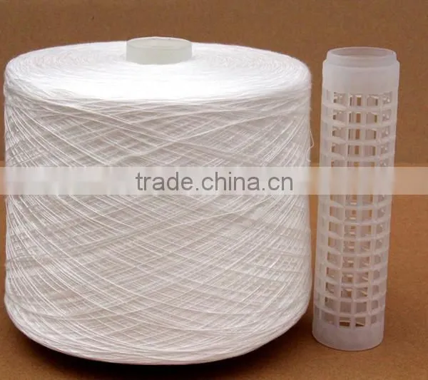 China Origin Raw White 100% Spun Polyester Yarn/100% Polyester Sewing Thread for Dying photo-2