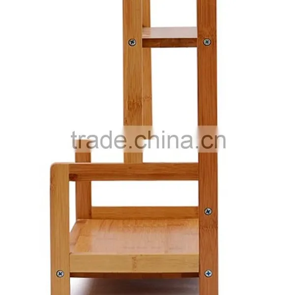BH015 Two Layers Material Bamboo Kitchen Spice Rack Storage Rack photo-4