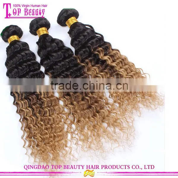 2016 Fashion Honey Blonde Brazilian Curly Hair Weave Wholesale Cheap Different Types of Curly Weave Hair