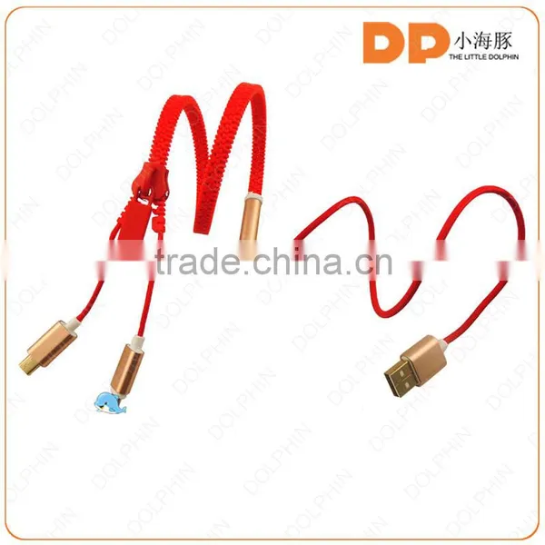 2016 Hot Sale Products 2 in 1 Usb Charger Cable Zipper Material Cable Colorful Data Cable for Mobile Charging photo-4
