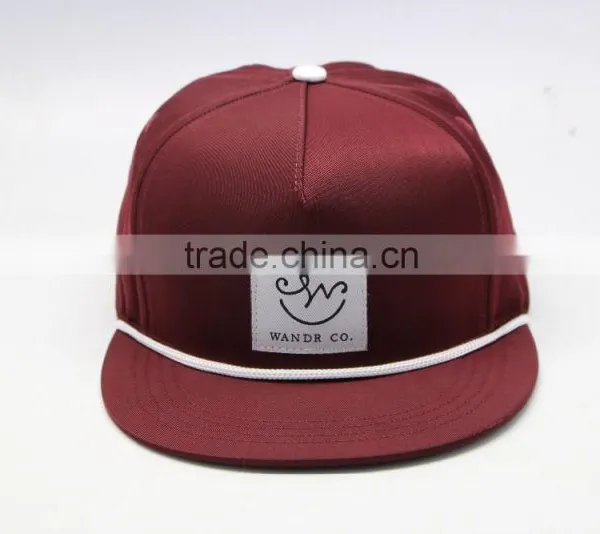 Backpack Buckle Custom Woven Label Snap Back Cap With Rope photo-2