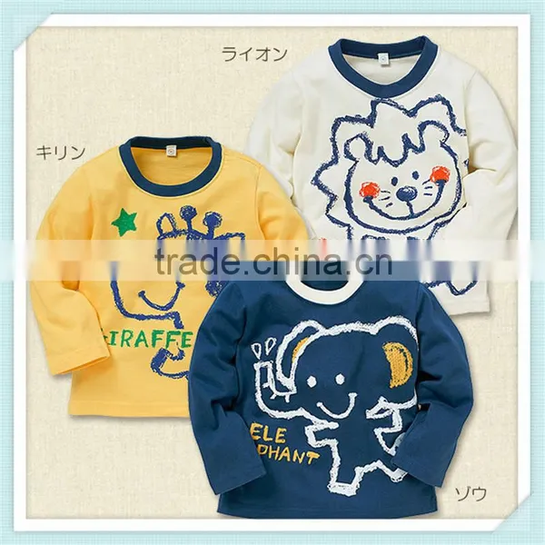 New Baby Kids Boys Elephant Print Long Sleeve Tops T-shirt Cartoon Pullover Sweatshirt 1~6Y Xmas Gift