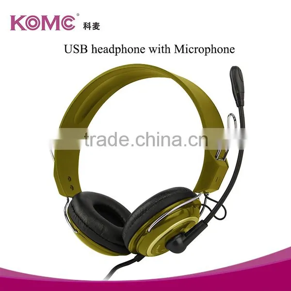 New Fashionable USB Headband Headphones With Mic photo-4