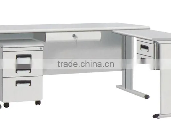 Factory Directly Metal Office Desk With One 3 Drawer Filing Cabinet photo-4