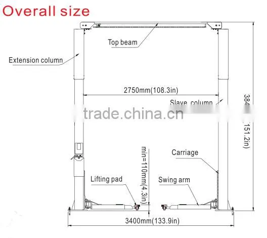 3.5t 2-post Car Lift Motor photo-2