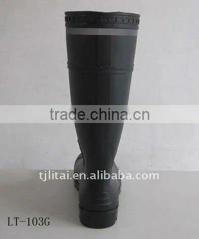 Black Safety Boots With Reflective Strip photo-4