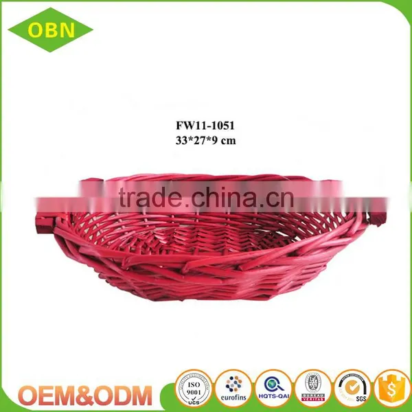 Handwoven High Quality Empty Willow Basket Fruit Wicker Fruit Basket photo-5