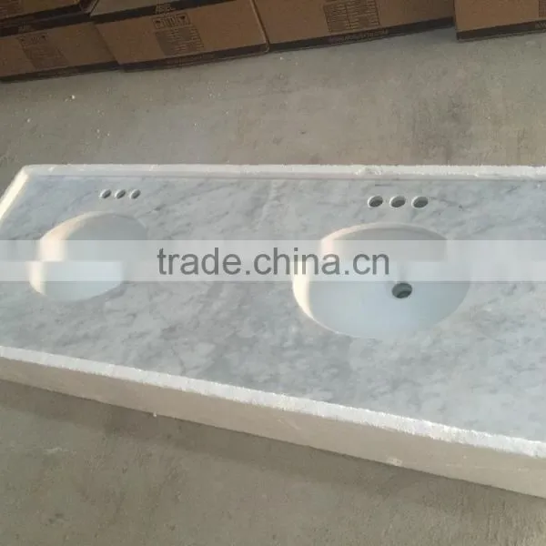 New Package Granite Vanity Top Carrara White With Ceramic Sink photo-2