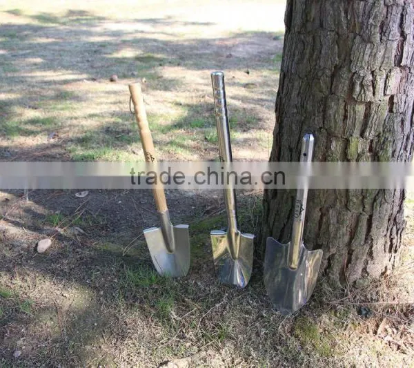 High Grade Wooden Handle Stainless Steel Survival Camping Garden Shovel for Garden Digging photo-6