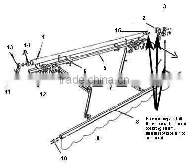 High Quality Awning Bracket for No-cassette Balcony and Patio Awnings (manual) photo-2