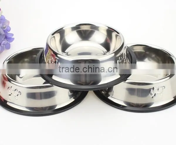 Food Feeder Dish Serving Bowl Water Container Rubber Base Cat Dog Pet Bowl photo-5