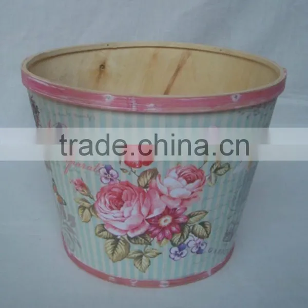 2015 Hot Sale High Quality Decal Wooden Pot Flower Pot Planter WK14B076