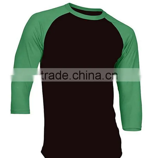 No Brand Customized Your Own Tee Classic 3/4 Sleeve Baseball Plain Blank Relaxed Fit Men Jersey Raglan T-shirt Wholesale photo-3