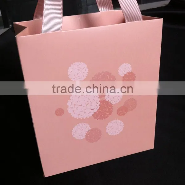 Amazing Luxury Ribbon Handle Pink Gift Paper Bag photo-2