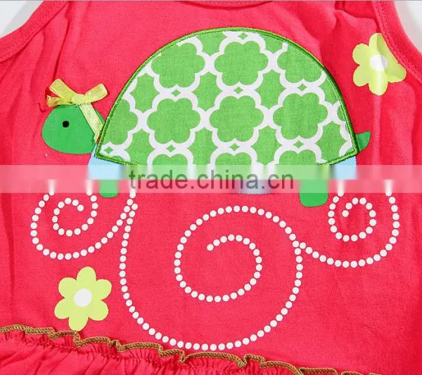 2016 New Products Boutique Clothing Baby Girls Tortoise Summer Set Baby Girls Outfits photo-3