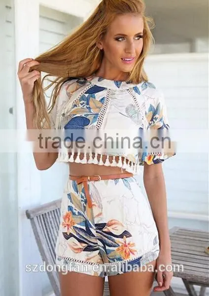 Wholesale - Women Beach Dresses Holiday Dresses Hot Fashion Women Crop Top Midi Skirt Set Summer Holiday Beach Sexy Sets Trendy photo-2