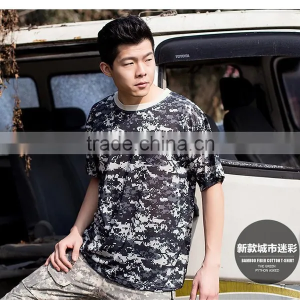 2016 Wholesale Men Camouflage Dryfit Breathable T-shirt Men Army Tactical Combat T Shirt Military Sport Camo Camp Mens T Shirts