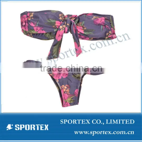2016 OEM Printed Nylon Spandex String Sexy Brazilian Bikini Swimwear SSWA-0708 photo-4