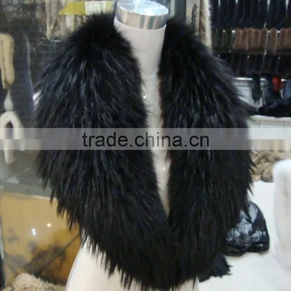Myfur Factory Wholesale Detachable Fur Collars / Real Raccoon Fur Trim for Hood photo-2