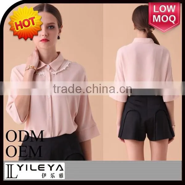 Elegant Pink Women Blouse for Middle Aged Women