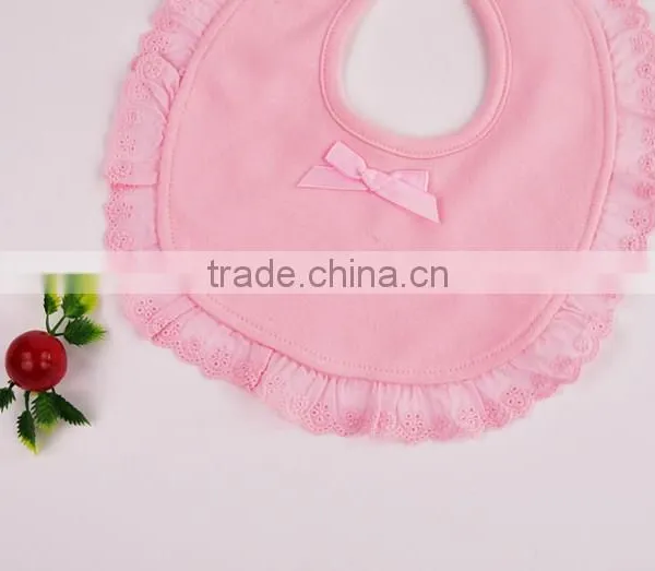Wholesale 100% Cotton Waterproof Soft Cute Newborn Baby Bib Lace Ruffle Bib photo-3