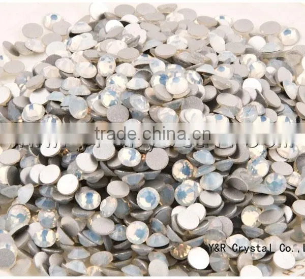 White Opal Nail Art Glass Rhinestone Silver Flat Back Rhinestones photo-2