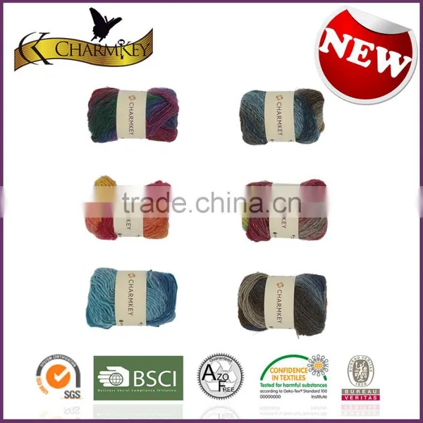 Charmkey Roving Wool Yarn Polyester Blended Yarn Fancy Women Scarf Yarn Melange Yarn photo-3