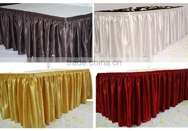 Wedding Table Skirting Satin Box Pleats Table Skirt