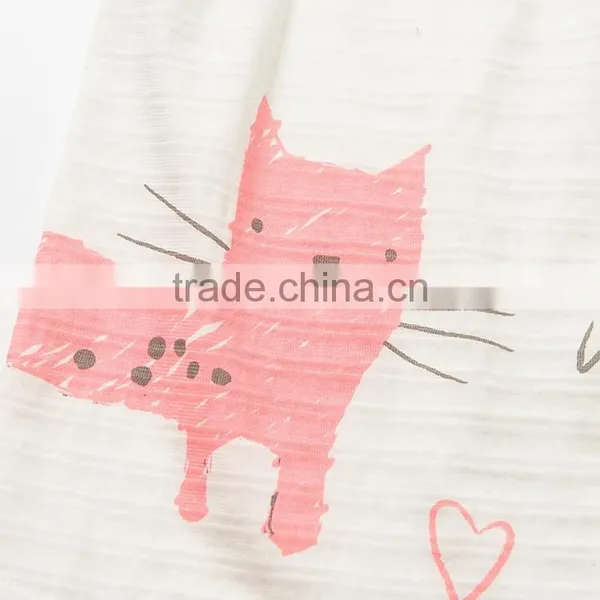 Children's Cute Cat Print Knitted Sleeveless v Neck Under Shirts photo-6