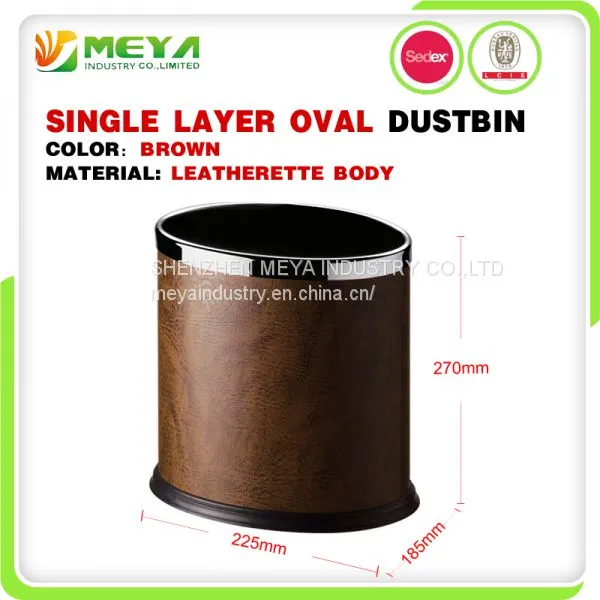 Small Metal Oval Stainless Steel Garbage Outdoor Rubbish Waste Bin Trash Cans photo-3