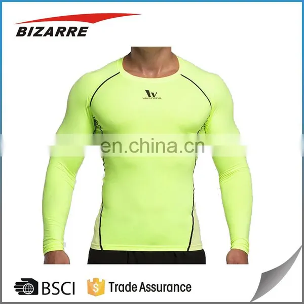 Low MOQ Mens Long Sleeve Compression Tshirts for Gym and Fitness