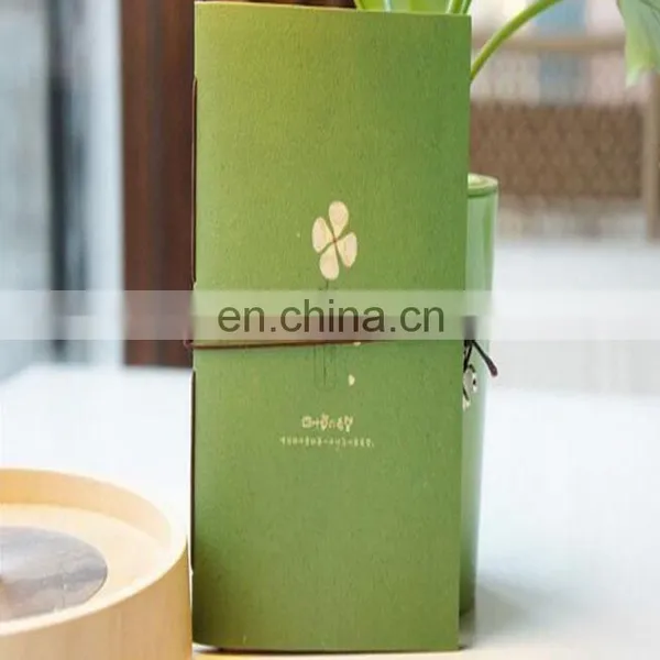 Competitive Price Customized Creative Kraft Paper Notebook /Lucky Grass Cover Leather Bound Notebook photo-2