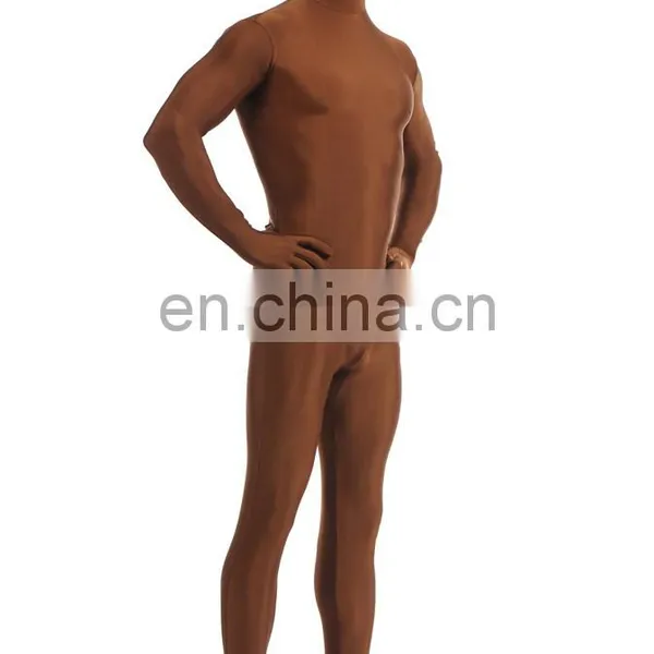 New Unisex Adult Coffee Second Skin Morph Suits Hood Full Body Zentai Costume photo-2